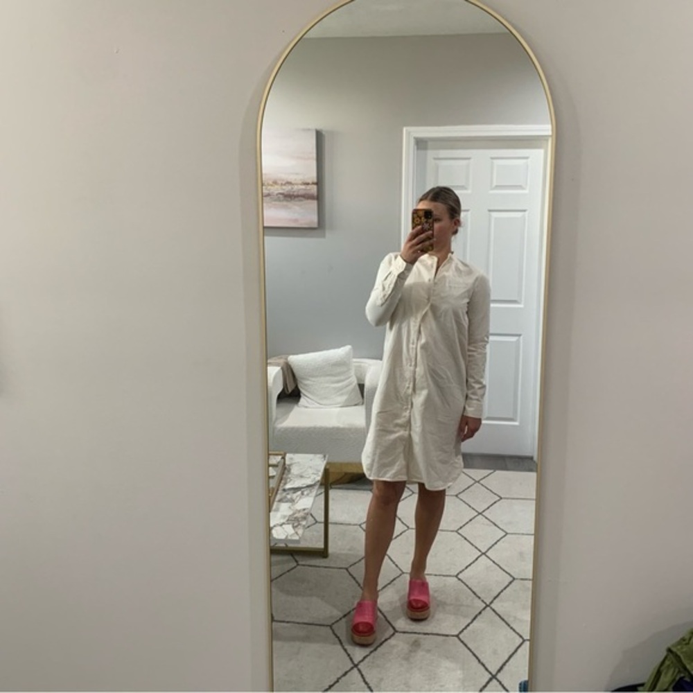 Billy Reid White Button-Up Midi Shirt Dress
